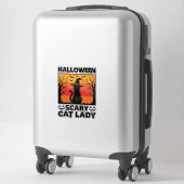 Halloween Enge Kattenvrouw Vintage Gravure Shirt D Sticker (Koffer)