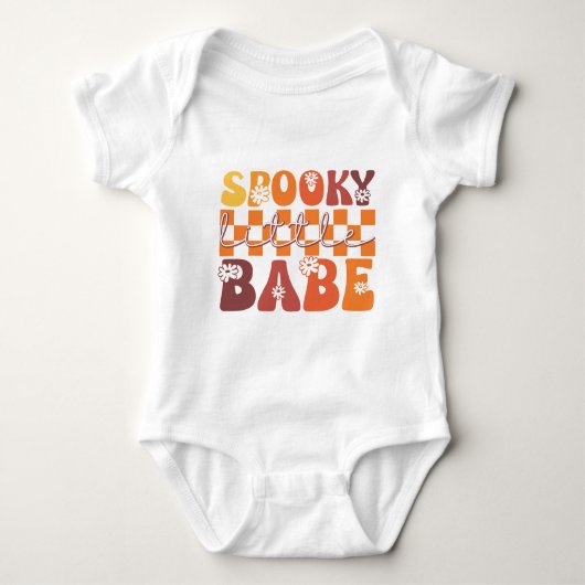 Halloween enge kleine baby retro groovy grappig romper (Voorkant)
