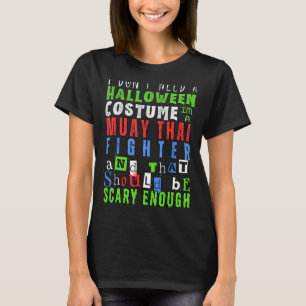 Halloween Enge Muay Thai vechter Grappig T-shirt