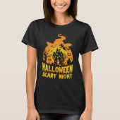Halloween enge nacht achtervolgd huis ontwerp t-shirt (Voorkant)