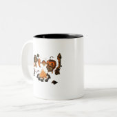 Halloween Enge Ontwerp Tweekleurige Koffiemok (Voorkant links)