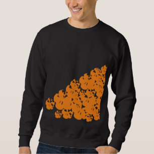 Halloween enge oranje schedelstapel zwart trui
