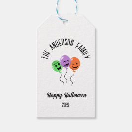 Halloween enge pompoen ballonnen gepersonaliseerde cadeaulabel