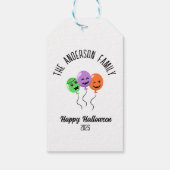 Halloween enge pompoen ballonnen gepersonaliseerde cadeaulabel (Achterkant)