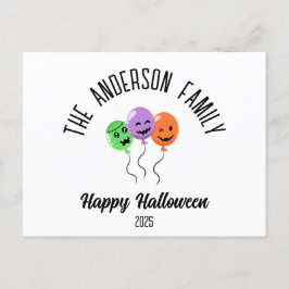 Halloween enge pompoen ballonnen gepersonaliseerde feestdagenkaart