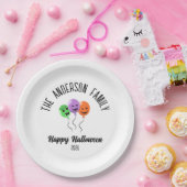 Halloween enge pompoen ballonnen gepersonaliseerde papieren bordje (Feest)