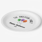 Halloween enge pompoen ballonnen gepersonaliseerde papieren bordje (Gekanteld)