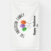 Halloween enge pompoen ballonnen gepersonaliseerde spandoek (Verticaal)