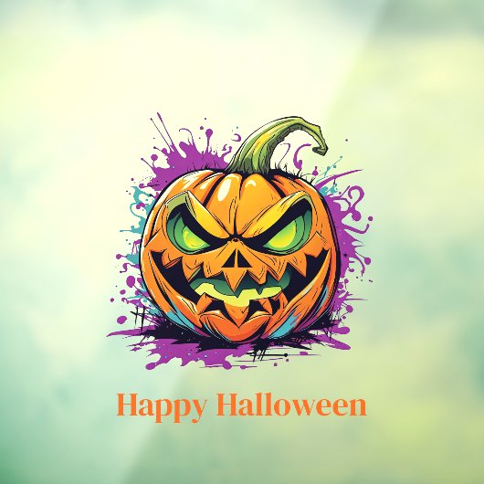 Halloween Enge Pompoen Venster Cling Raamsticker (Vel 3)