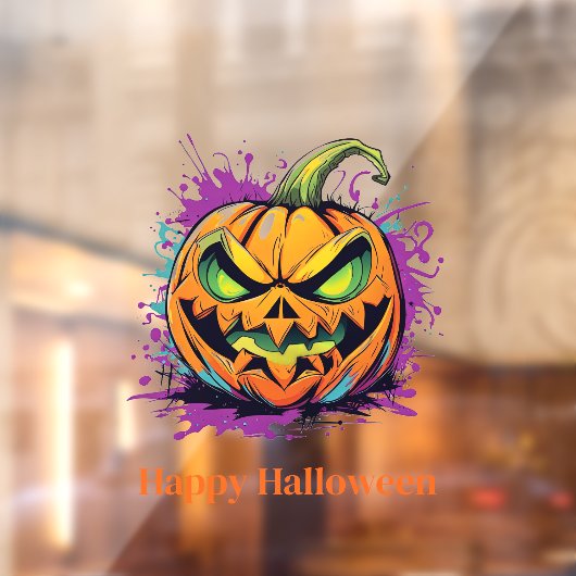 Halloween Enge Pompoen Venster Cling Raamsticker (Vel 2)