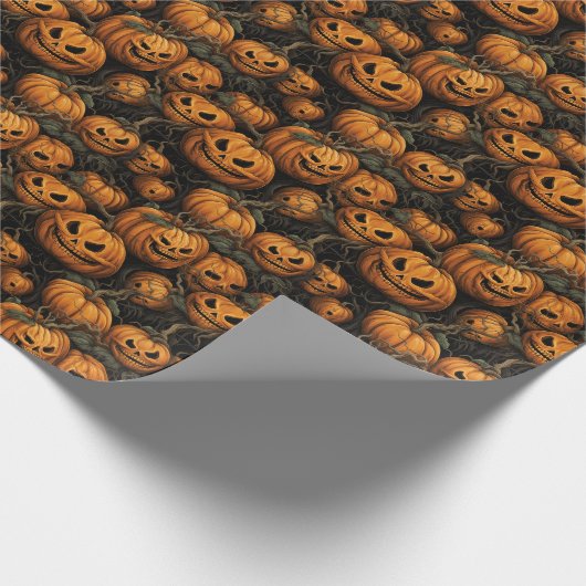 🎃 Halloween - enge pompoenen Cadeaupapier (Hoek)