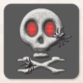 Halloween enge schedel spinnen kartonnen onderzetters (Voorkant)