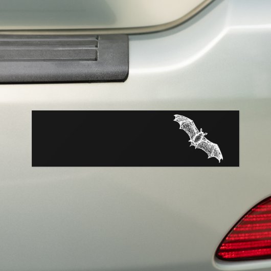 Halloween enge schets contour White bat Bumpersticker (Op auto)