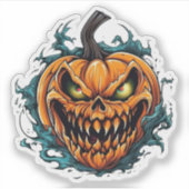 Halloween enge spookachtige pompoen sticker (Voorkant)