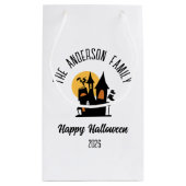 Halloween enge spookhuis gepersonaliseerde naam klein cadeauzakje (Achterkant)