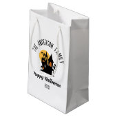 Halloween enge spookhuis gepersonaliseerde naam klein cadeauzakje (Achterkant Gekanteld)