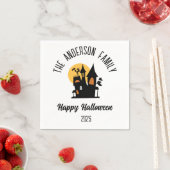 Halloween enge spookhuis gepersonaliseerde naam servet (Insitu)