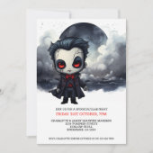 Halloween enge vampier onder een volle maan kaart (Voorkant)
