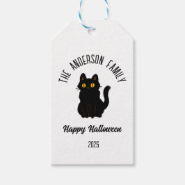Halloween Enge Zwarte Kat Gepersonaliseerde Naam Cadeaulabel