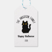 Halloween Enge Zwarte Kat Gepersonaliseerde Naam Cadeaulabel (Achterkant)