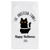 Halloween Enge Zwarte Kat Gepersonaliseerde Naam Klein Cadeauzakje (Achterkant)