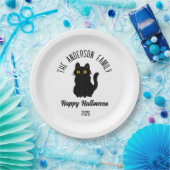 Halloween Enge Zwarte Kat Gepersonaliseerde Naam Papieren Bordje (Feest)