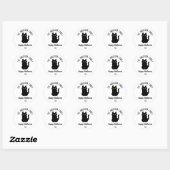 Halloween Enge Zwarte Kat Gepersonaliseerde Naam Ronde Sticker (Vel)