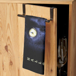 Halloween enge zwarte kat horror donkere nacht theedoek