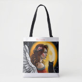 Halloween Engel en zwarte kat Tote Bag (Voorkant)