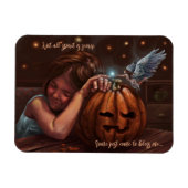 Halloween engelen zegen schattig origineel kunstwe magneet (Horizontaal)