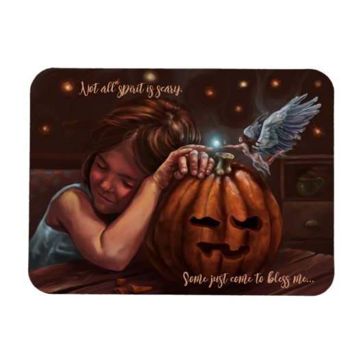 Halloween engelen zegen schattig origineel kunstwe magneet (Horizontaal)