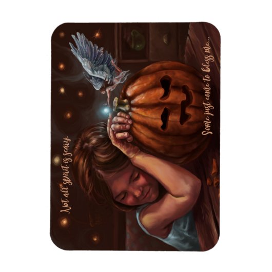 Halloween engelen zegen schattig origineel kunstwe magneet (Verticaal)