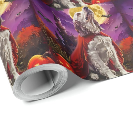 Halloween Engels Setter Vampire Pumpkins eng Cadeaupapier (Rol Hoek)