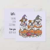 Halloween Engelse Bulldogs Pompoen Kaart (Voorkant / Achterkant)
