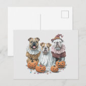 Halloween Engelse Bulldogs Pumpkin Briefkaart (Voorkant / Achterkant)