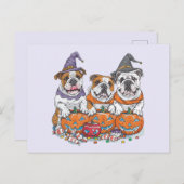 Halloween Engelse Bulldogs Pumpkin Briefkaart (Voorkant / Achterkant)