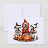 Halloween Engelse Bulldogs Pumpkin Briefkaart (Voorkant / Achterkant)