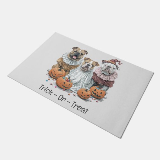 Halloween Engelse Bulldogs Pumpkin Deurmat (Schuin)