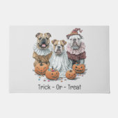 Halloween Engelse Bulldogs Pumpkin Deurmat (Voorkant)