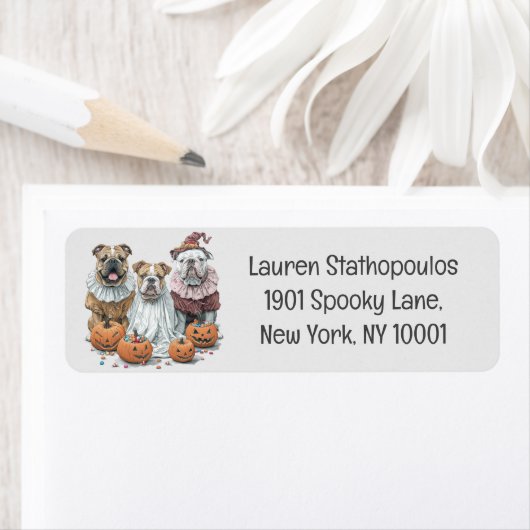 Halloween Engelse Bulldogs Pumpkin Etiket (Insitu)