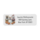 Halloween Engelse Bulldogs Pumpkin Etiket (Voorkant)