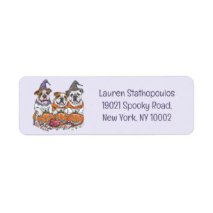 Halloween Engelse Bulldogs Pumpkin Etiket