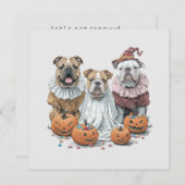 Halloween Engelse Bulldogs Pumpkin Kaart (Voorkant / Achterkant)
