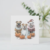 Halloween Engelse Bulldogs Pumpkin Kaart (Staand voorkant)