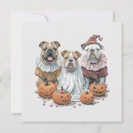 Halloween Engelse Bulldogs Pumpkin Kaart