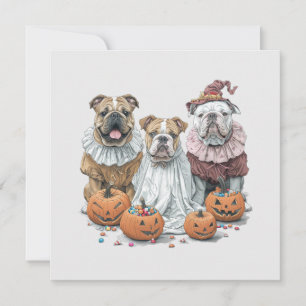 Halloween Engelse Bulldogs Pumpkin Kaart