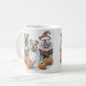 Halloween Engelse Bulldogs Pumpkin Koffiemok (Voorkant links)