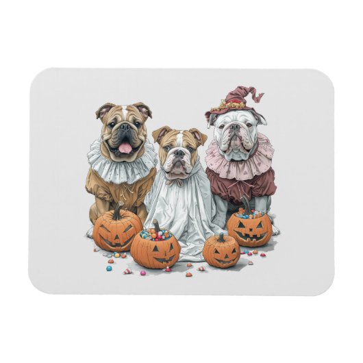 Halloween Engelse Bulldogs Pumpkin Magneet (Horizontaal)