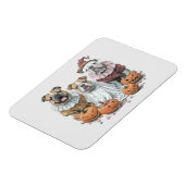 Halloween Engelse Bulldogs Pumpkin Magneet (Linkerzijde)