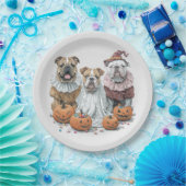 Halloween Engelse Bulldogs Pumpkin Papieren Bordje (Feest)